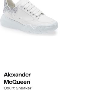 Alexander Mcqueen Court trainers White/Silver glitter heels